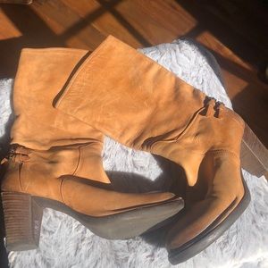 Alberto fermani camel color mid calf leather boots
